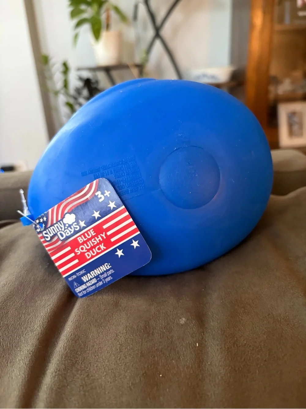 Squeeezy Blue Rubber Duck with Orange Beak - Picture 4 of 4